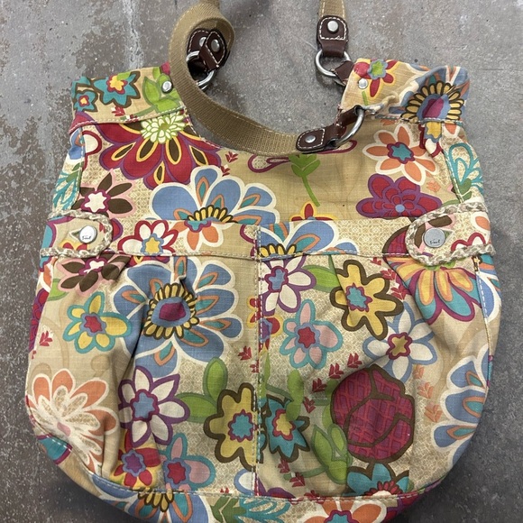 Fossil Floral Canvas Tote Bag - Multicolor y2k flower power - Picture 2 of 6